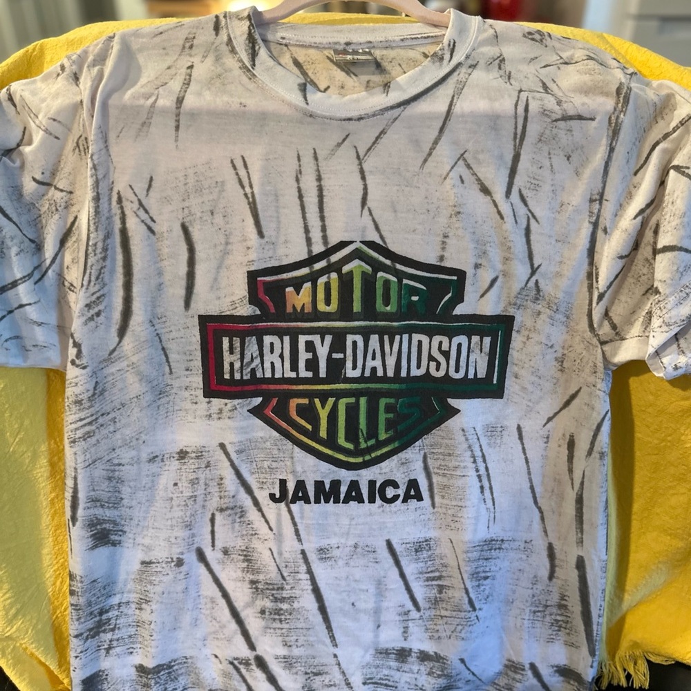 Harley-Davidson White and Black Jamaica Tee